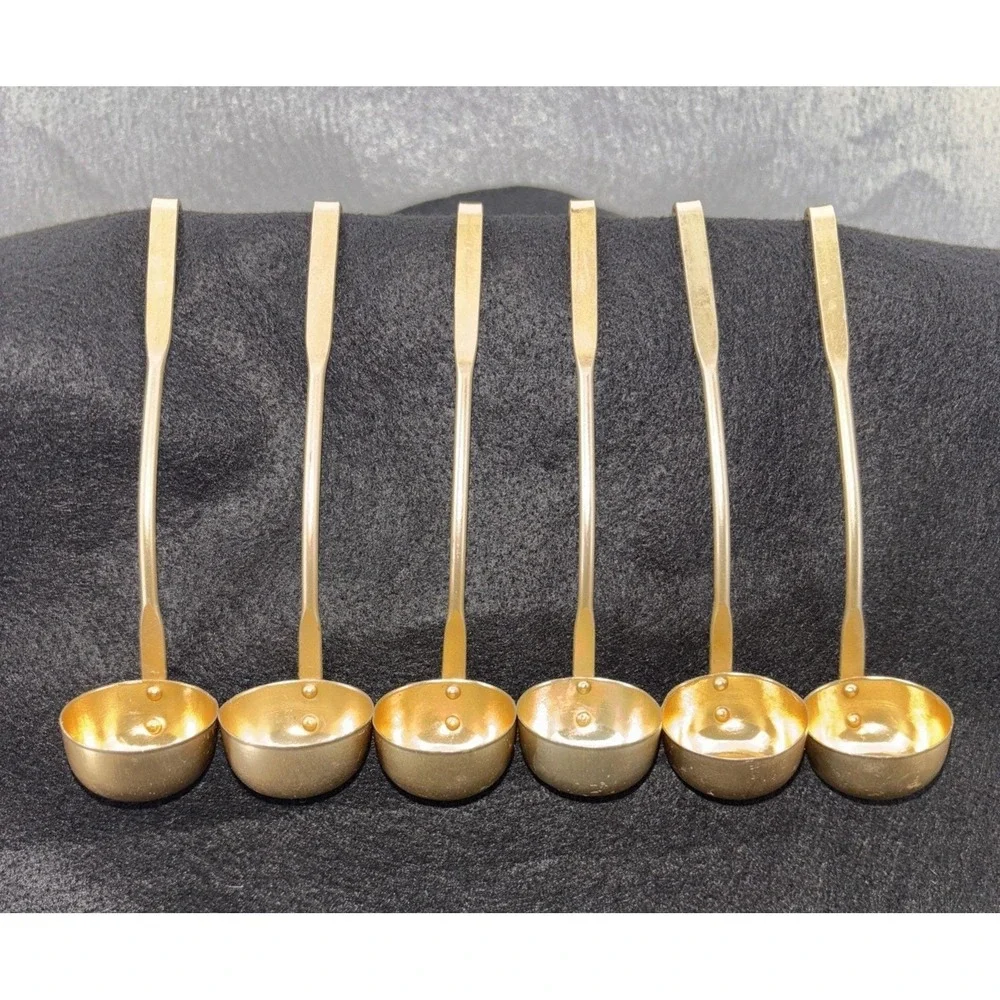 Vintage Chadwick Miller Co. Mini Gold Tone Aluminum Ladles Made In Japan 6pc